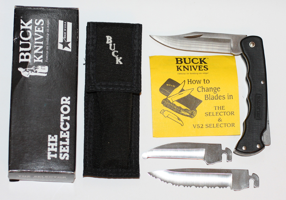 VINTAGE BUCK BLACK 428BK DUAL BLADE SELECTOR FOLDING KNIFE SET MIB eBay