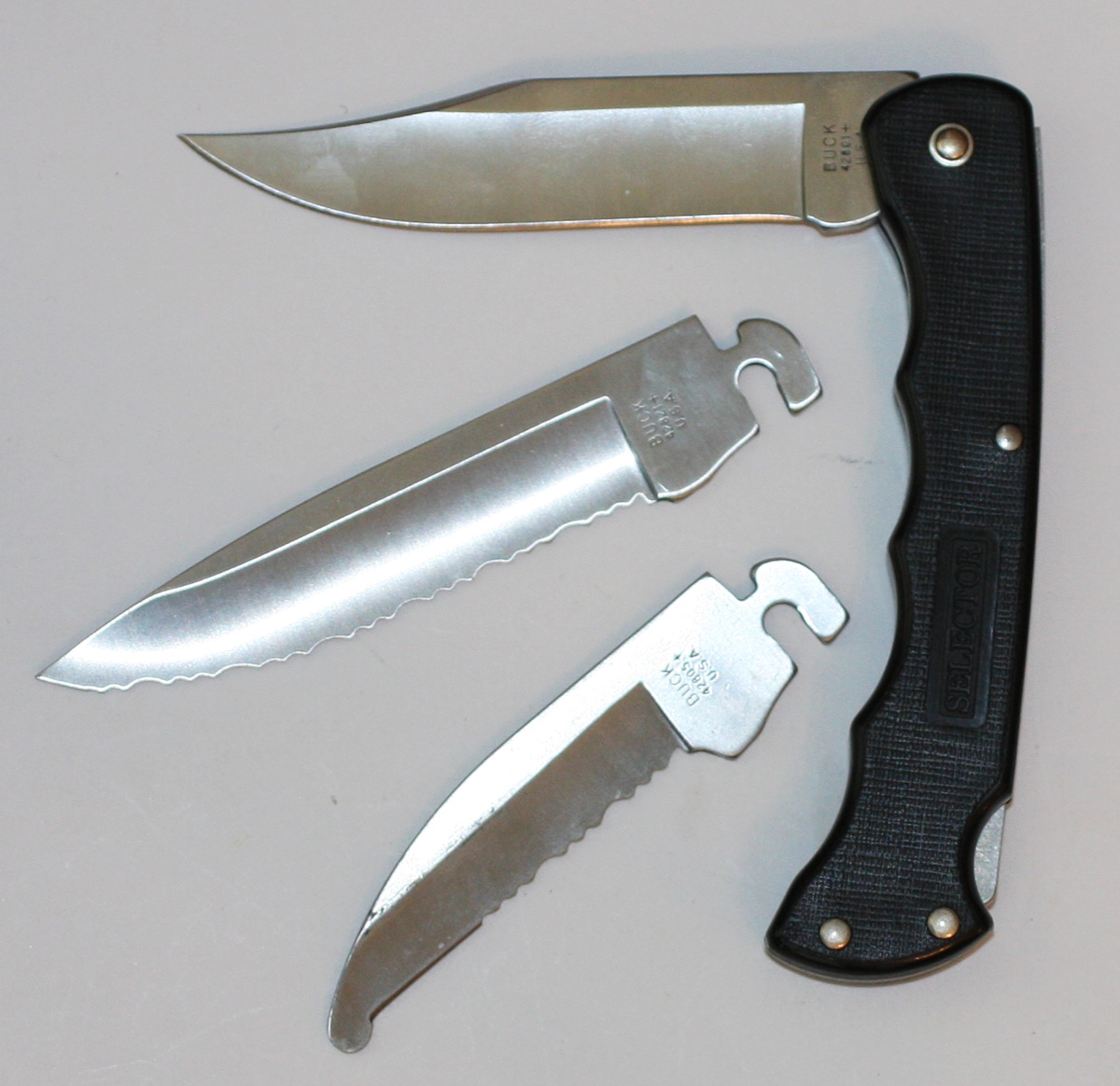 VINTAGE BUCK BLACK 429 SINGLE BLADE SELECTOR FOLDING KNIFE SET MIB eBay