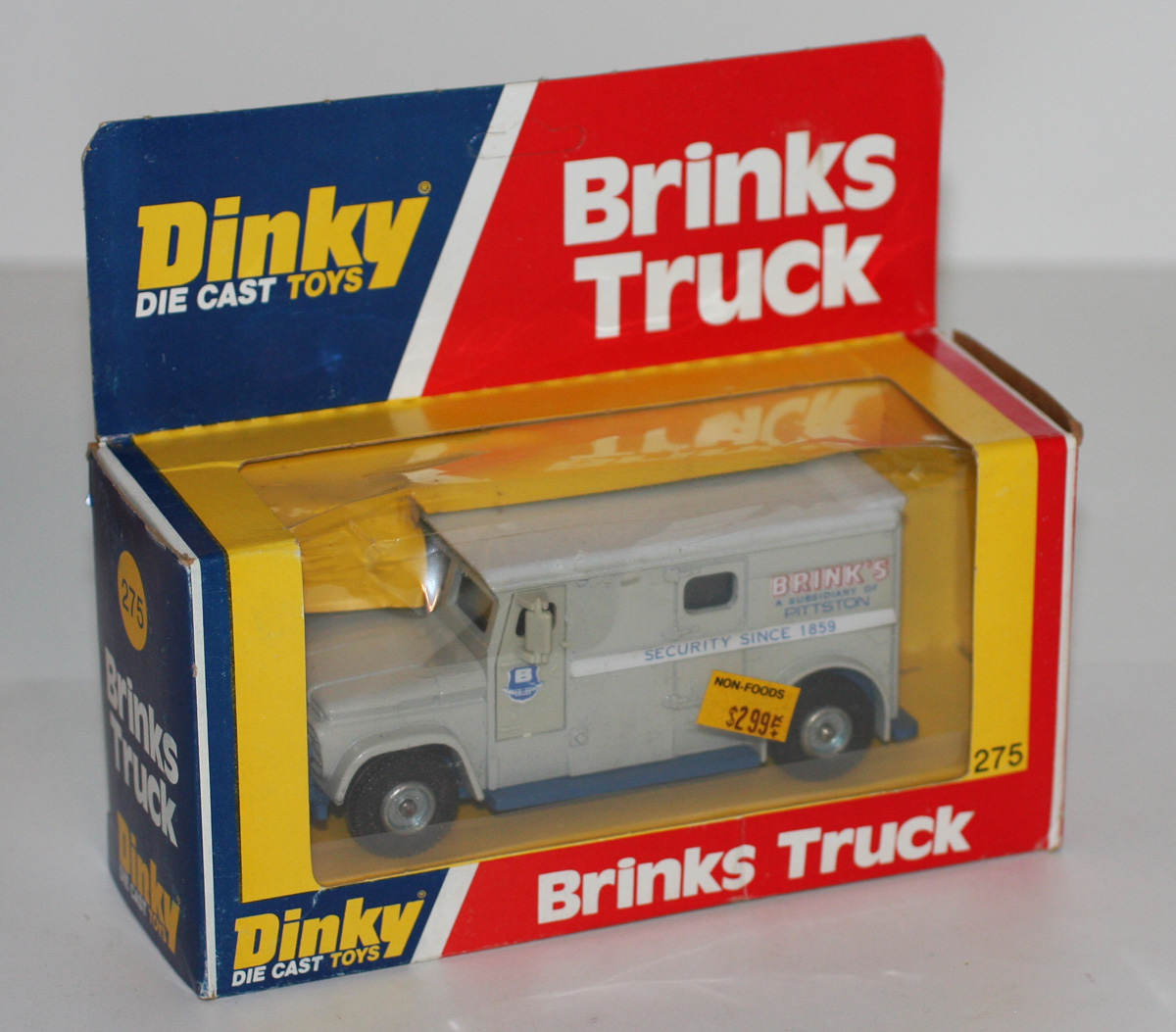 US EXPORT ISSUE DINKY TOYS 275 BRINKS ARMORED TRUCK MIB OLD SHOP STOCK